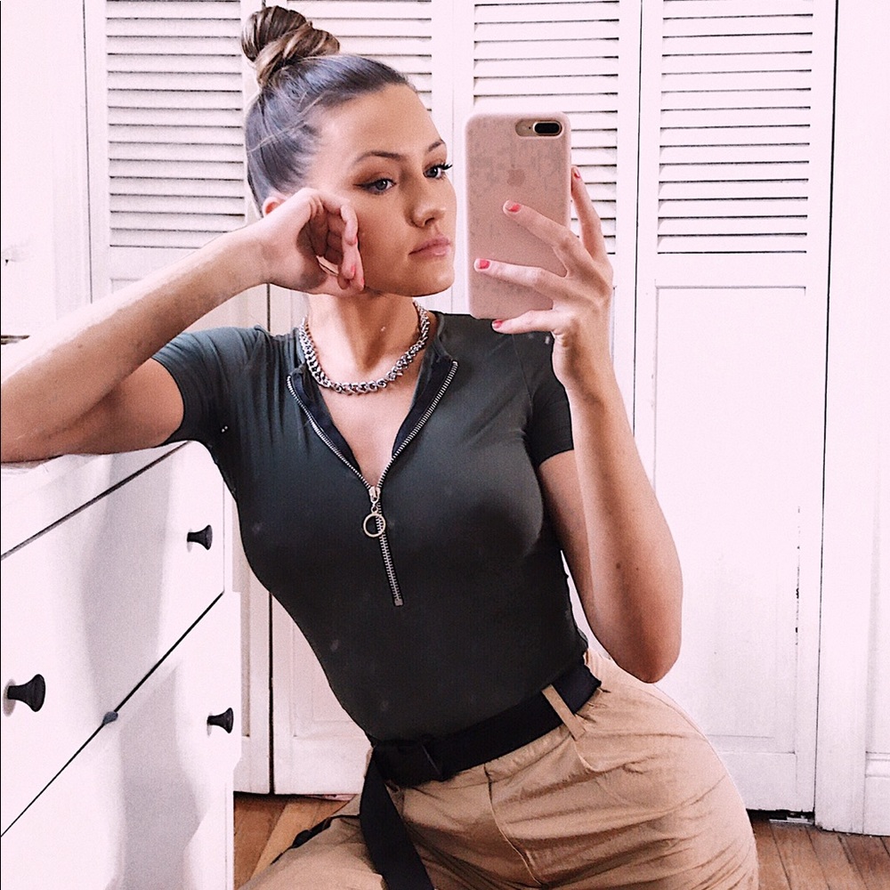 Zip front bodysuit